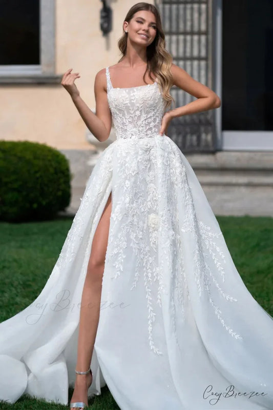 Pure Romance White Trendy Lace Wedding Dress White / 2