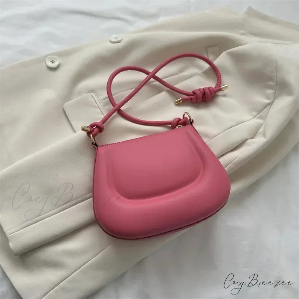 Purple Retro PU Leather Crossbody Pink / 20x6x15cm shoulder-250126