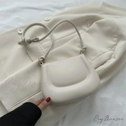 Purple Retro PU Leather Crossbody White / 20x6x15cm shoulder-250126