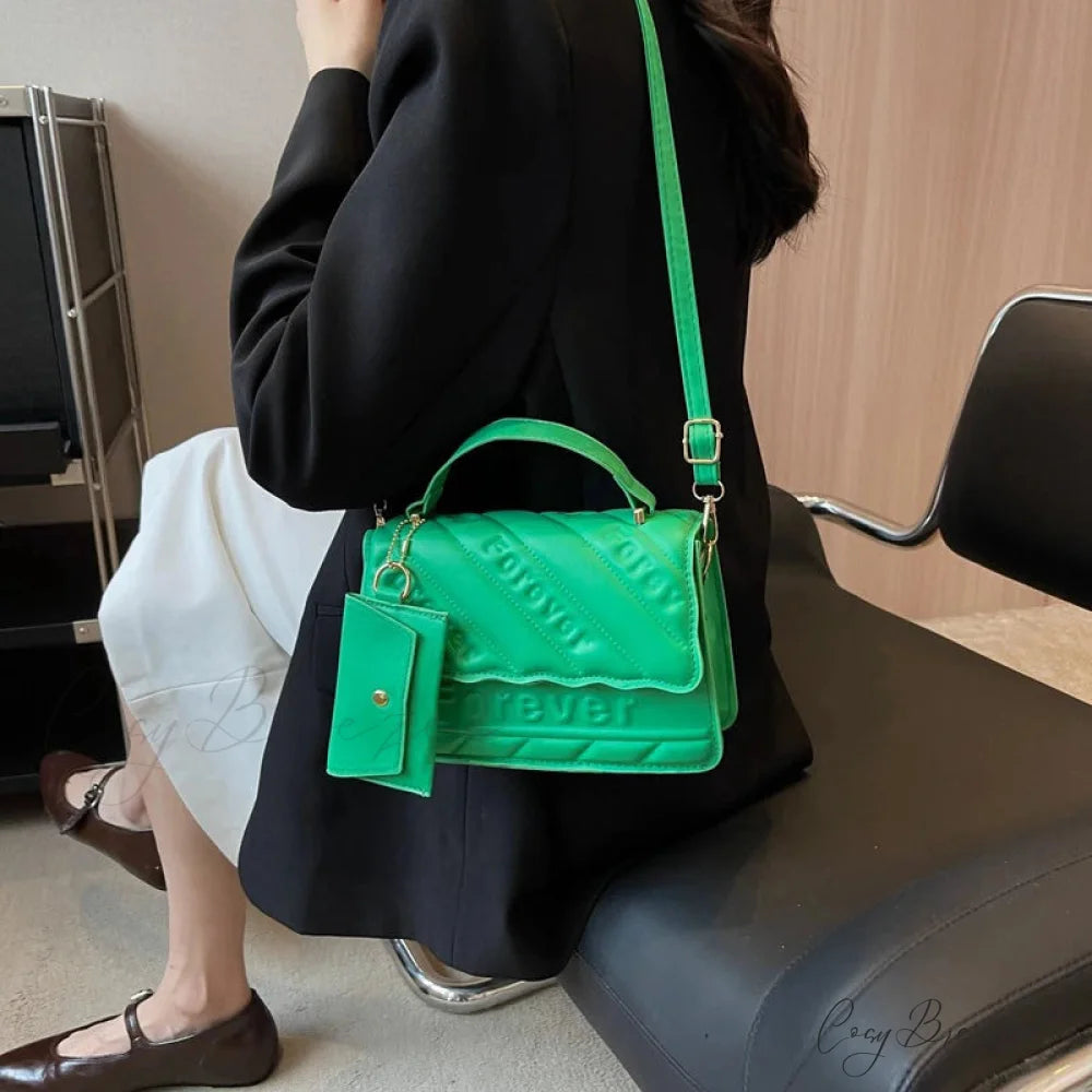 Quilted PU Leather Small Crossbody Handbag handbag-250126