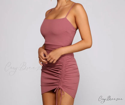 Ready To Stylish Ruche Mini Dress