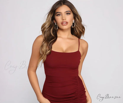 Ready To Stylish Ruche Mini Dress