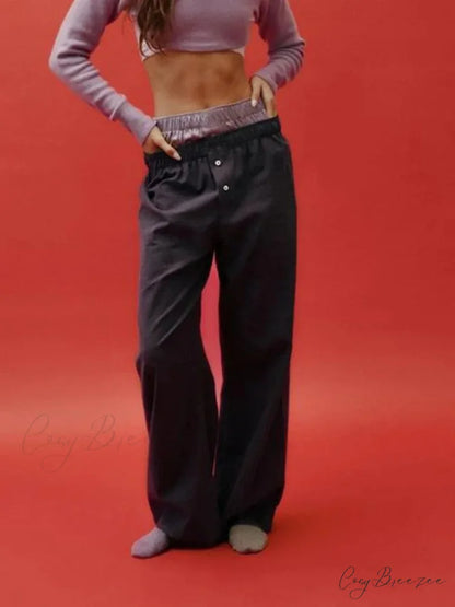 Red Cargo Casual Elevated-Waist Hip-Hop Pant BLACK / S pant-250223