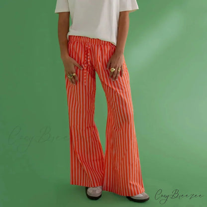 Red Cargo Casual Elevated-Waist Hip-Hop Pant RED / S pant-250223