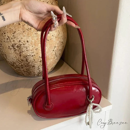 Red Casual Korean Underarm Bag shoulder-250126