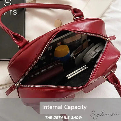 Red Patent Leather Hobo Bag shoulder-250126