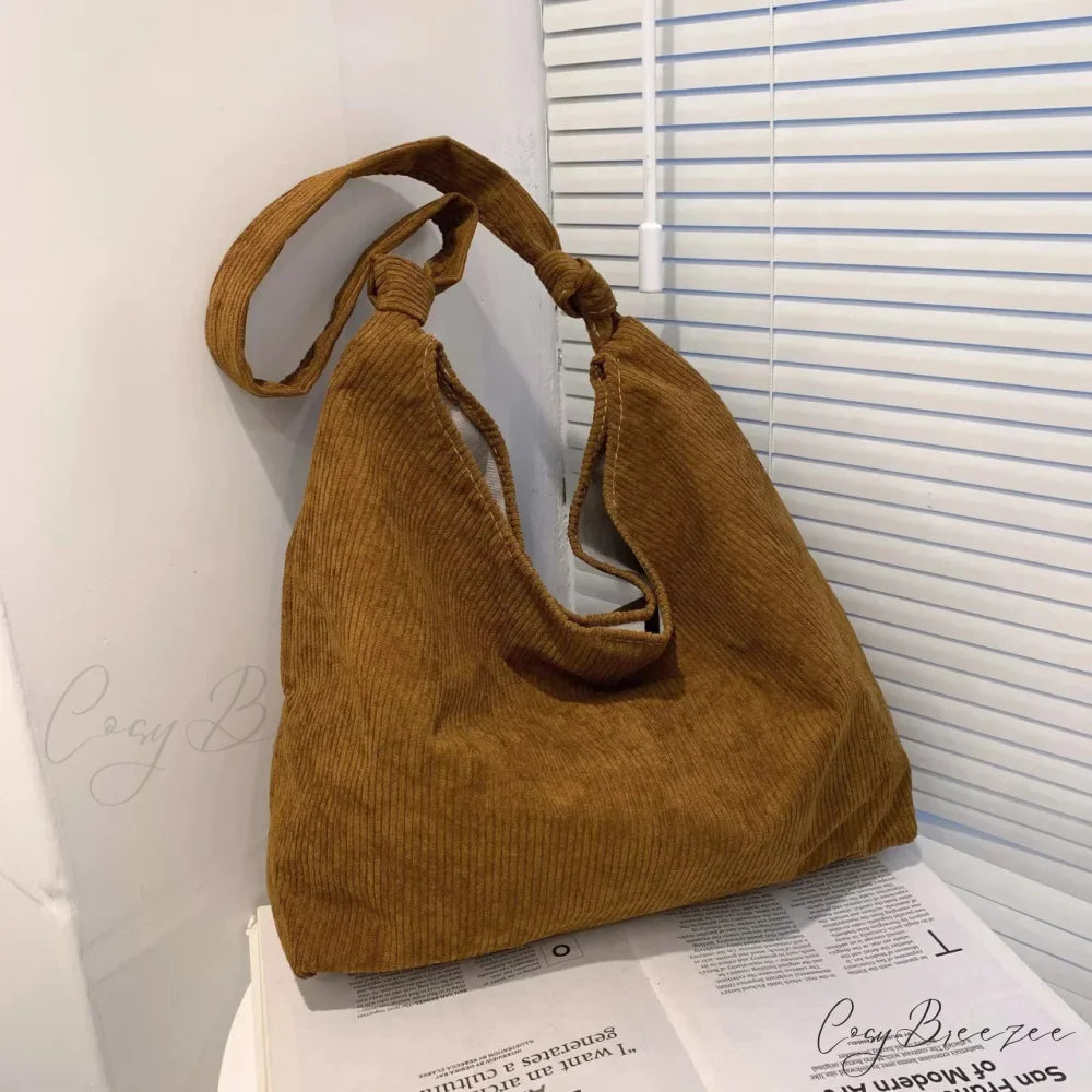 Red Retro Texture Bag Brown / 34 x 33 x 10CM shoulder-250126