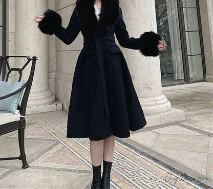 Red Wool Wrapped Waist Coat Black / S