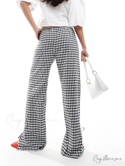 Relaxed Elevated-Waist Streaked Lounge Streetwear Pant pant-250223