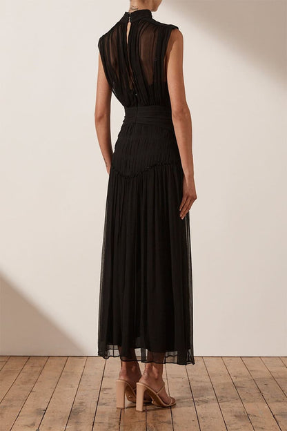 Remarkable Moment High Trendy Neck Maxi Dress