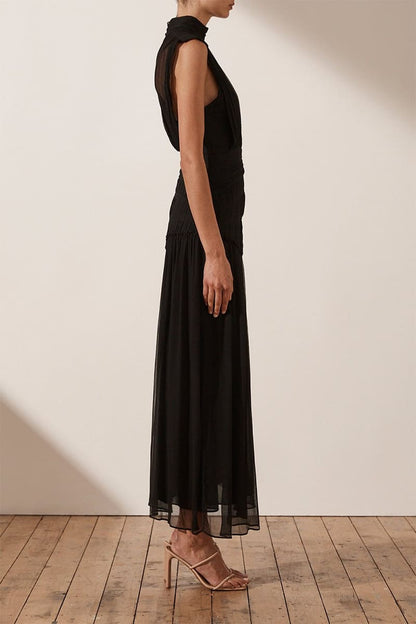 Remarkable Moment High Trendy Neck Maxi Dress