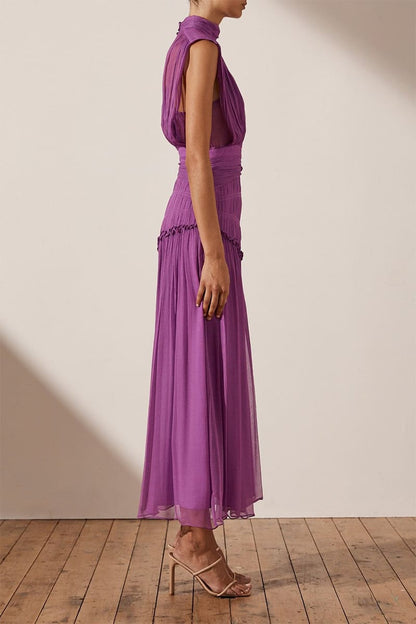 Remarkable Moment High Trendy Neck Maxi Dress