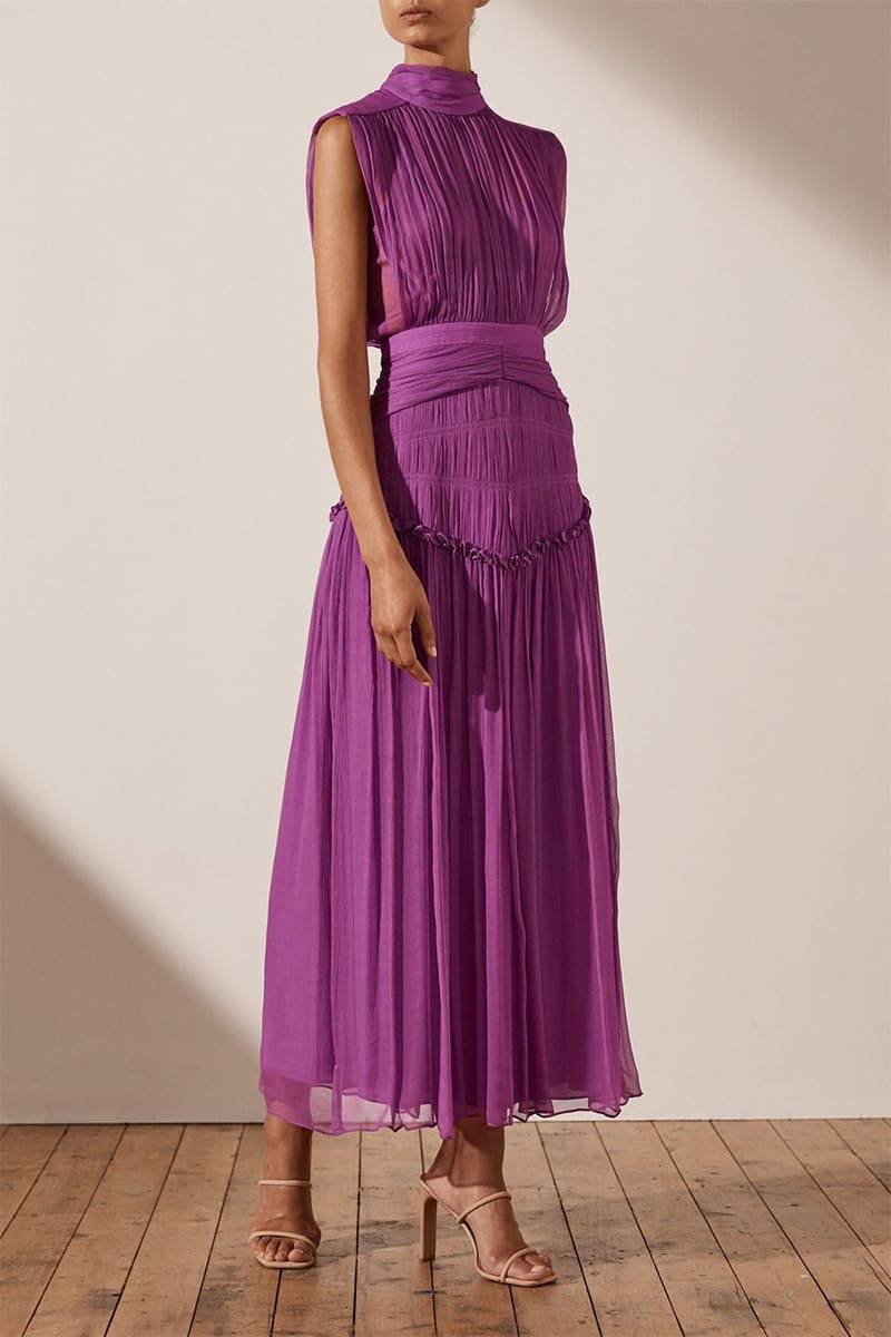 Remarkable Moment High Trendy Neck Maxi Dress