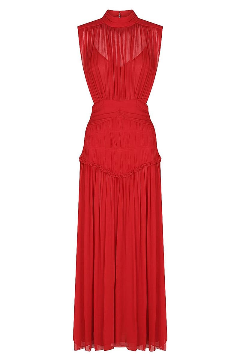 Remarkable Moment High Trendy Neck Maxi Dress