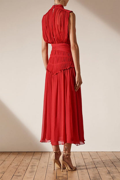 Remarkable Moment High Trendy Neck Maxi Dress