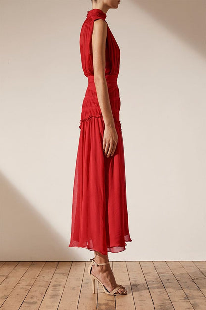 Remarkable Moment High Trendy Neck Maxi Dress