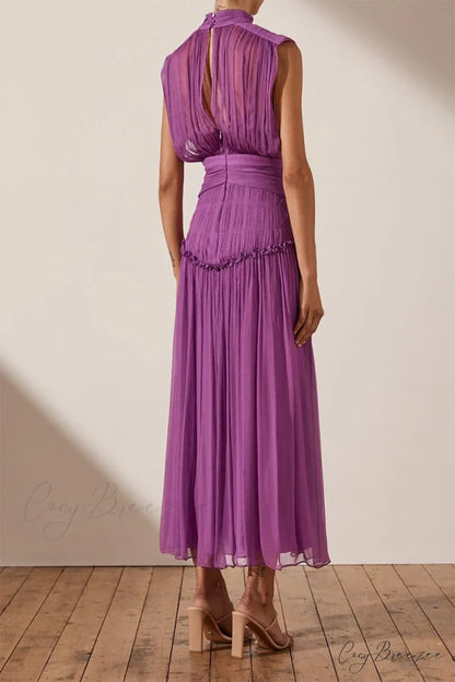 Remarkable Moment High Trendy Neck Maxi Dress