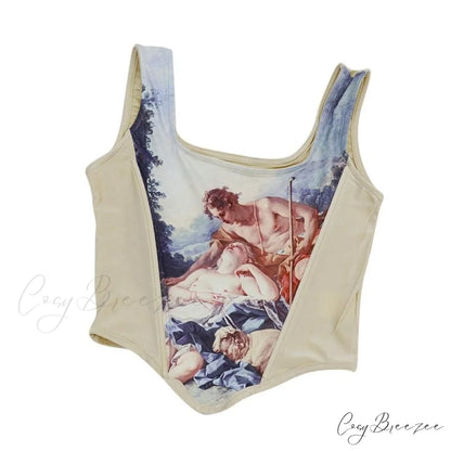 Renaissance Elegant Corset Top short sleeve top / M