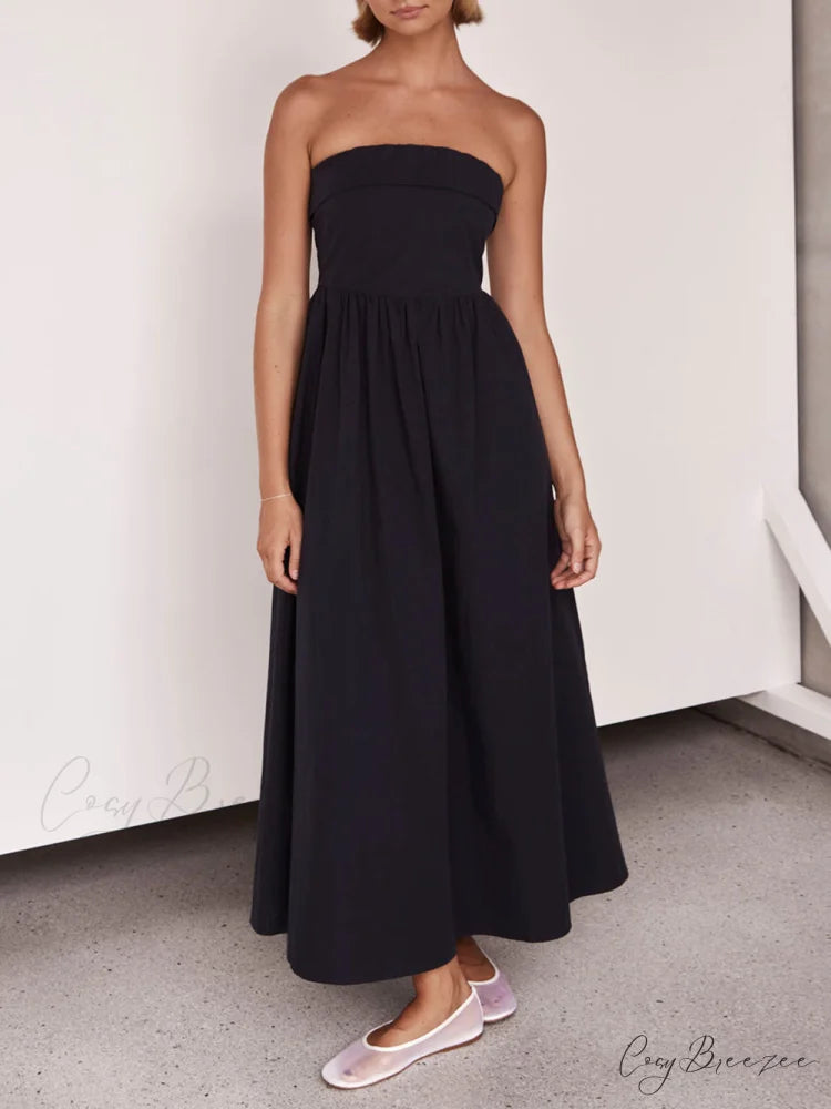 Resort Style Tulare Charming Strapless Midi Dress