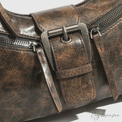 Retro Belt Design PU Leather Shoulder Bag shoulder-250126