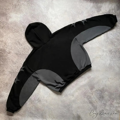 Retro Embroidery Pattern Oversized Hoodie hoodies-241228