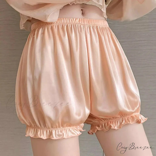 Retro Frilled Pumpkin Bloomer Shorts Pink / S short-250223