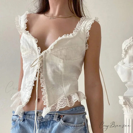 Retro Grunge White Crop Top white 6 / S croptop-250223