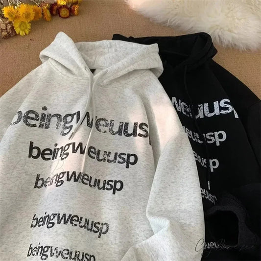 Retro Harajuku Letter Design Oversized Hoodie hoodies-241228