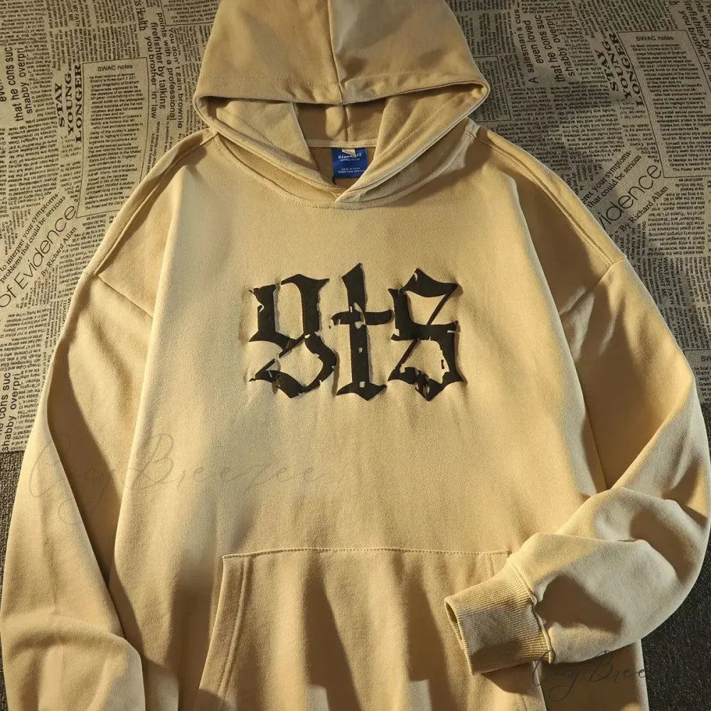 Retro Large Size Gothic Print Hoodie hoodies-241228
