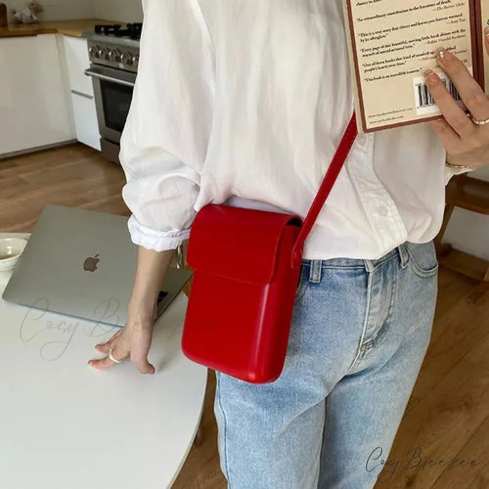 Retro Mini Square Crossbody Handbag Womens Shoulder Bag Red 2 handbag-250126