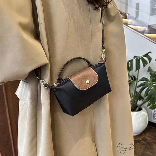 Retro Nylon Dumpling Shoulder Messenger Bag Black / Mini(Max Length<20cm) handbag-250126