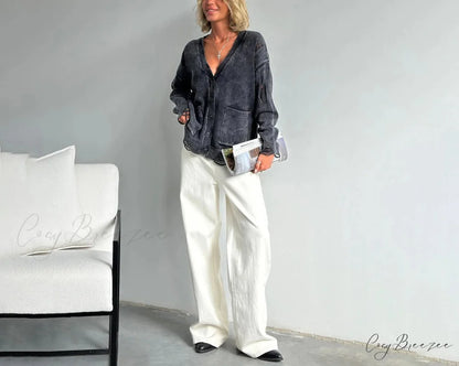 Retro Oversized Soft Button Knitted Cardigan cardiagn-250126