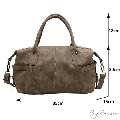 Retro PU Leather High Capacity Shoulder Crossbody Bag handbag-250126