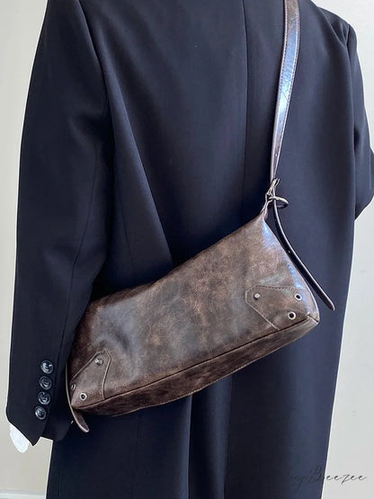 Retro PU Leather Y2K Bag shoulder-250126