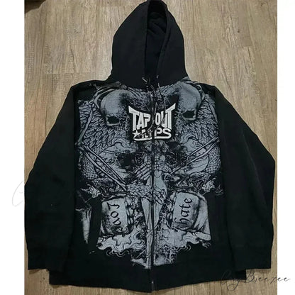 Retro Punk Fall Hoodie black 6 / S hoodies-241228