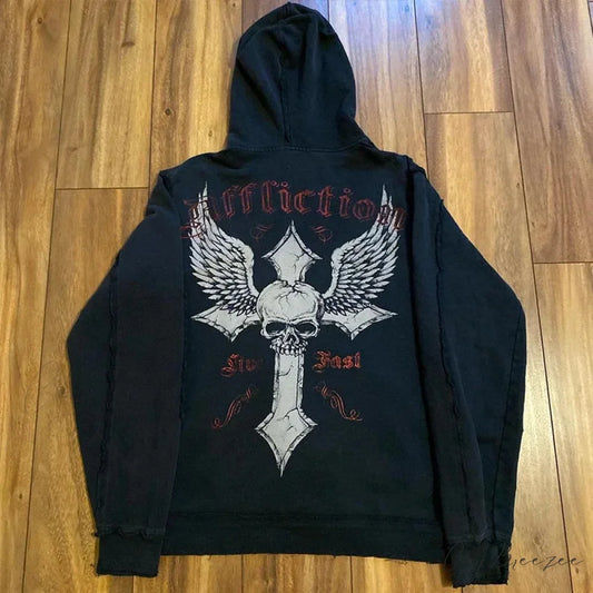 Retro Punk Fall Hoodie black 9 / S hoodies-241228