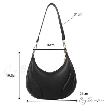 Retro Solid Color Saddle Leather Shoulder Bag shoulder-250126