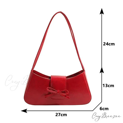 Retro Spring PU Leather Underarm Bag shoulder-250126
