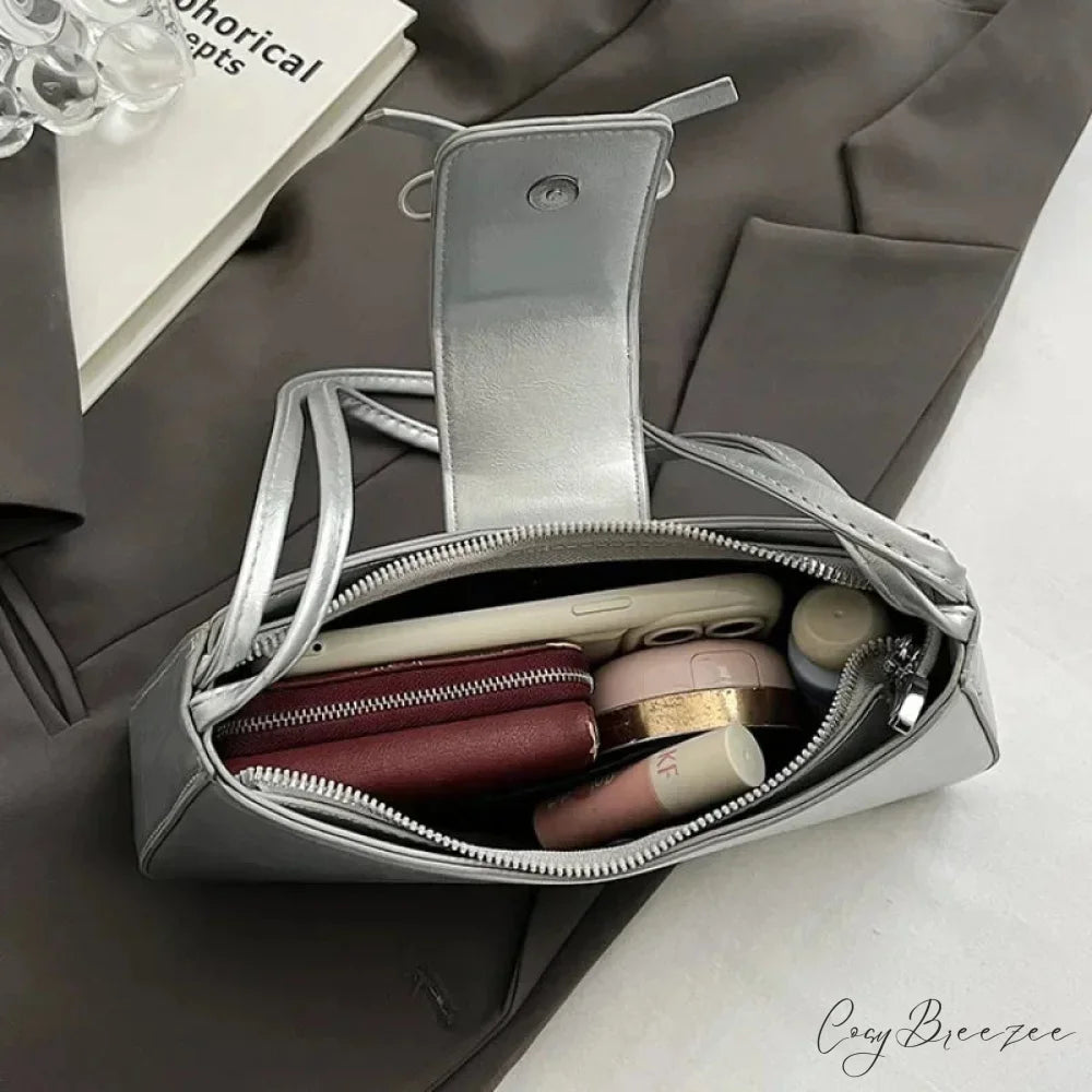 Retro Spring PU Leather Underarm Bag shoulder-250126