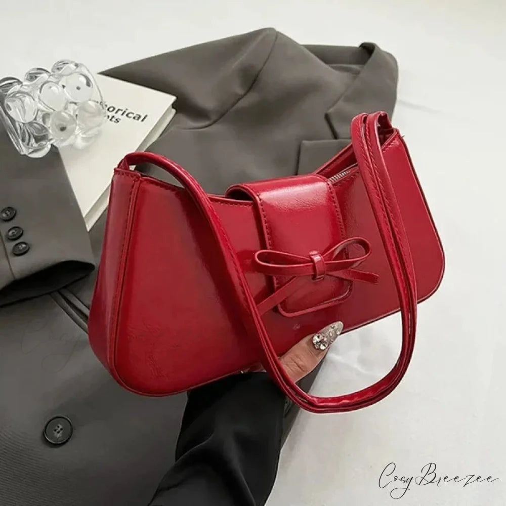 Retro Spring PU Leather Underarm Bag shoulder-250126
