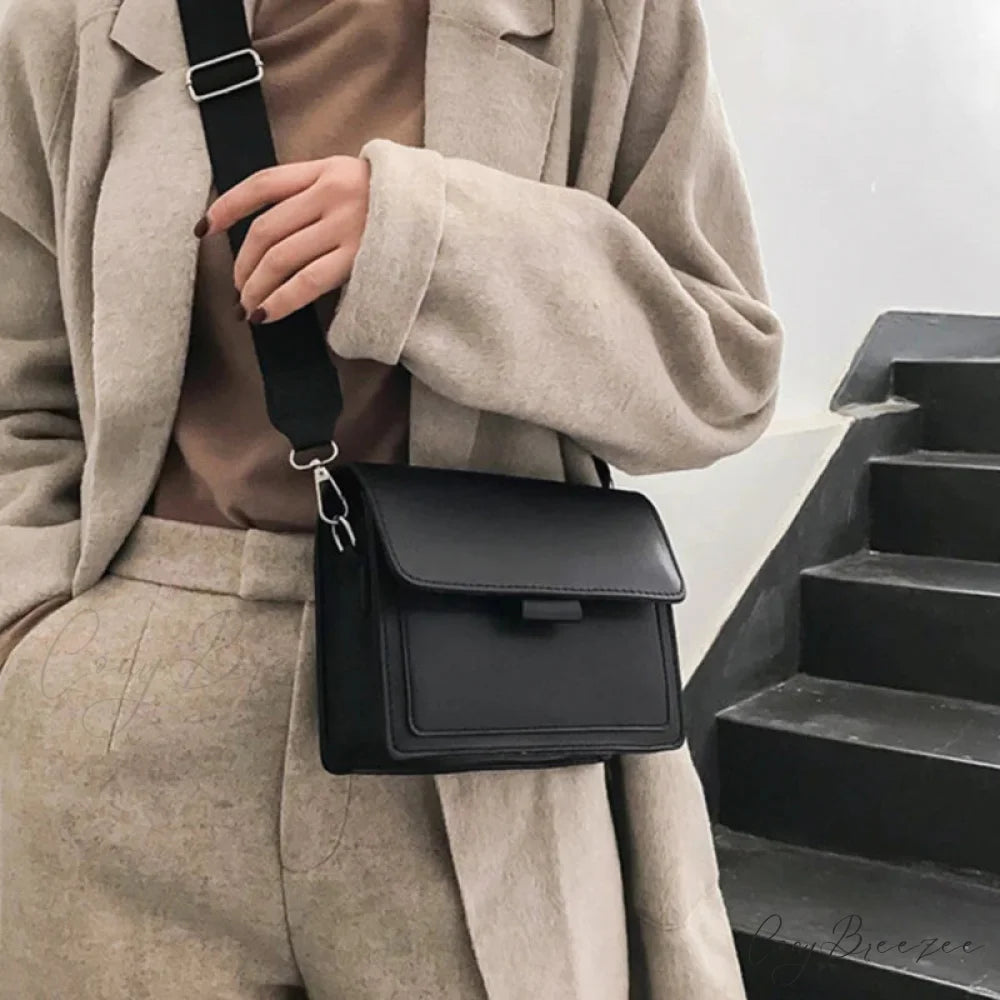 Retro Square Wide Strap Crossbody Bag crossbody-250126