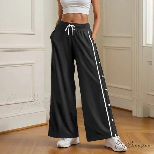 Retro Wide Leg High Street Cargo Pants Black / S pants-241228