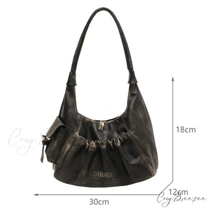Retro Winter Leather Underarm Bag shoulder-250126