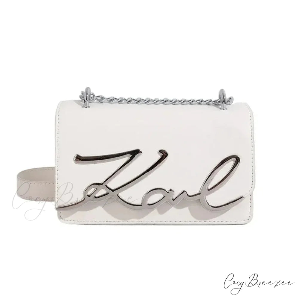 Retro Zipper Square Shoulder Tote Bag WHITE shoulder-250126