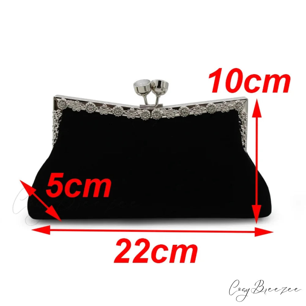 Rhinestone Crown Evening Clutch Black clutchbag-250126