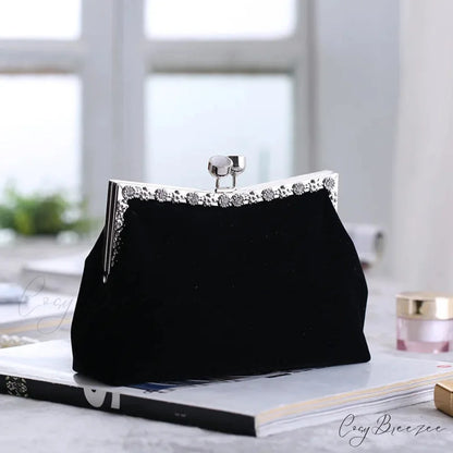 Rhinestone Crown Evening Clutch Black clutchbag-250126