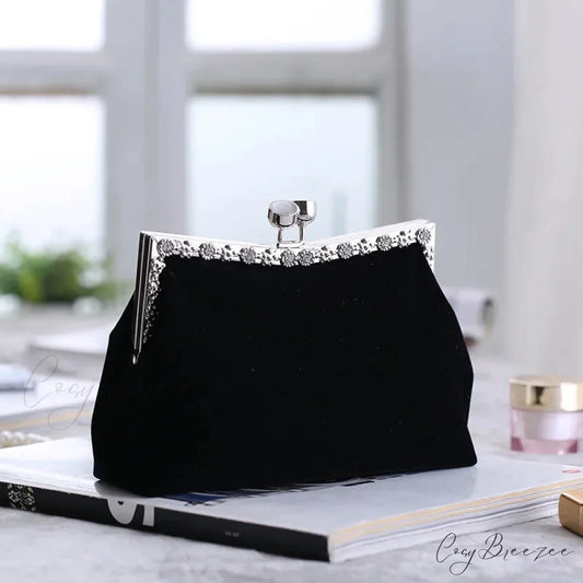 Rhinestone Crown Evening Clutch Black clutchbag-250126