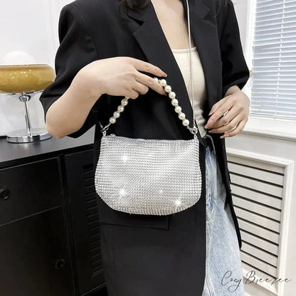 Rhinestone Pearl Evening Tote clutchbag-250126