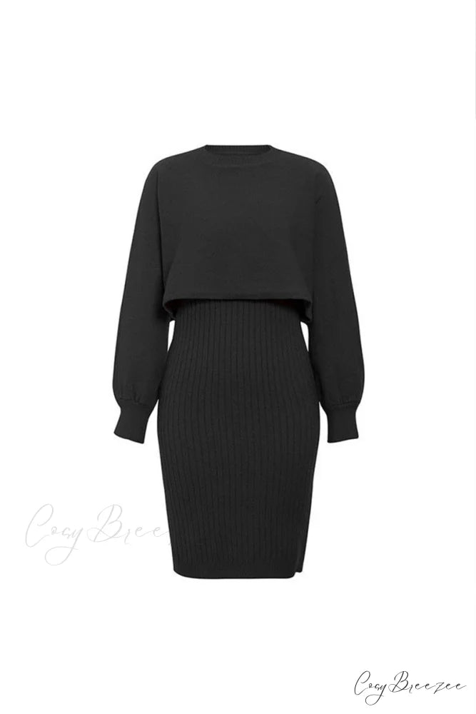 Ribbed Matching Set Black / One Size