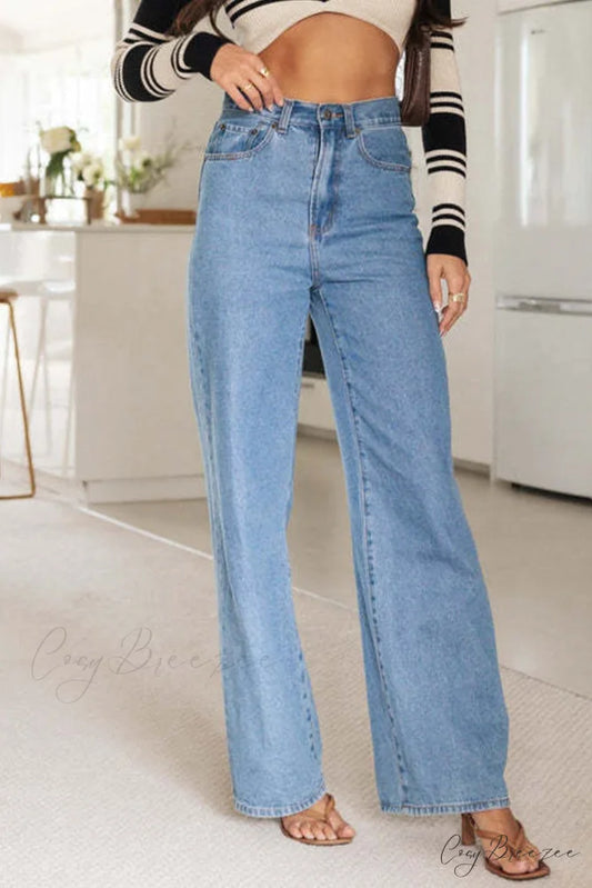 Rise High Wide-leg Jeans Blue / S
